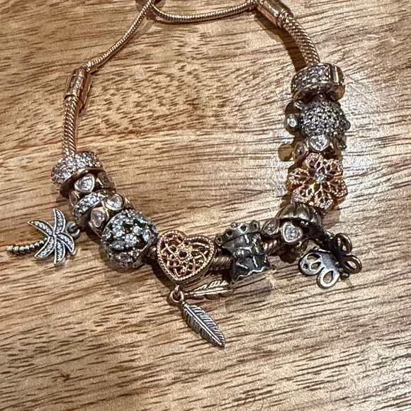 Pandora authentic bracelet & charms boho whimsical set - Picture 4 of 8